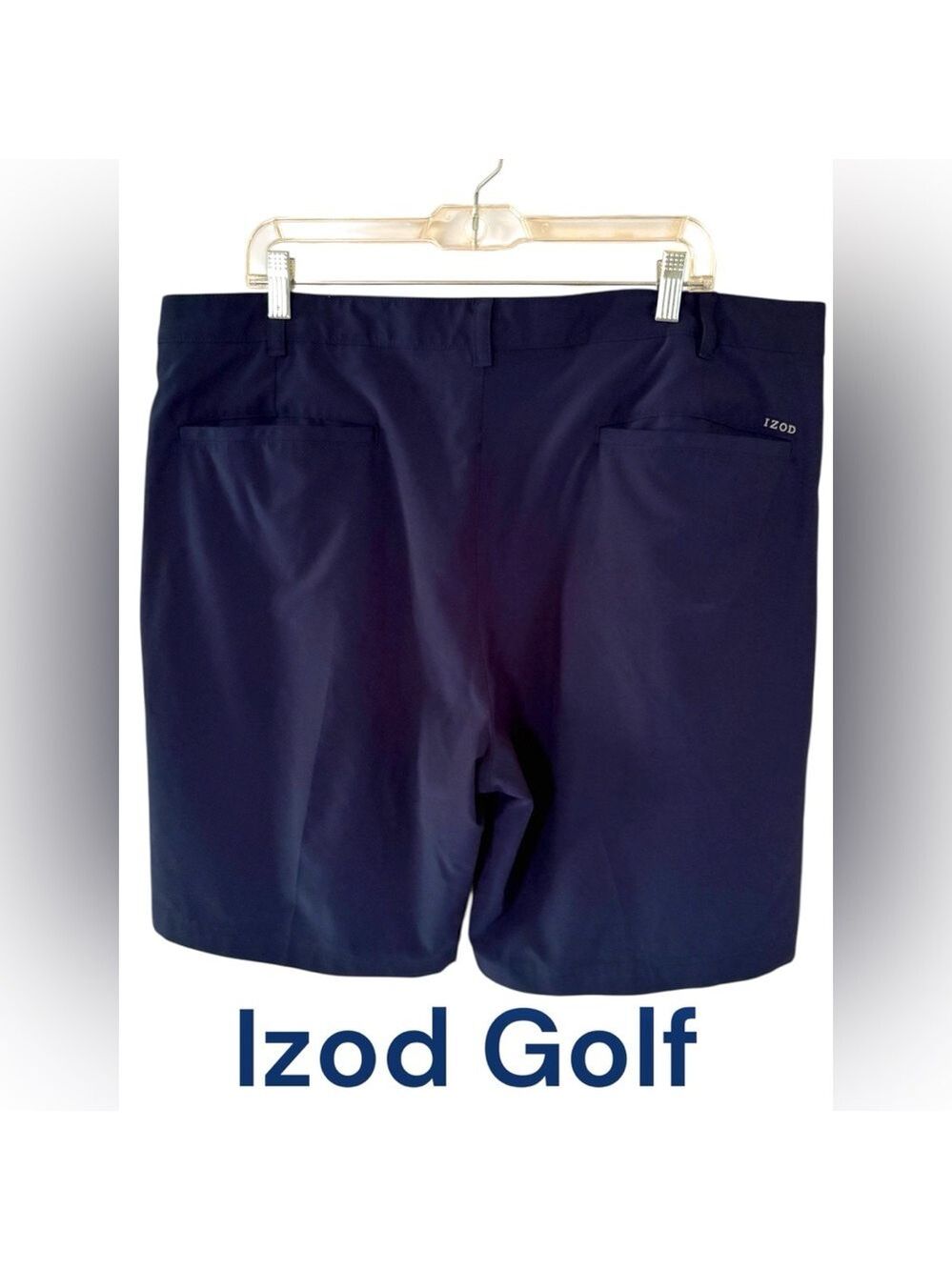Izod-GOLF SWINGFLEX STRETCH/STRAIGHT FIT SHORTS. 38 waist. Midnight blue. GUC!